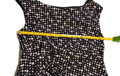 Connected Apparel Black & White Polka Dot Dress, Size 12, Stretchy Sheath Dress