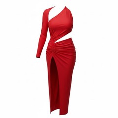 NWT MEW MEWS Aislyn One Shoulder Cut Out Split Maxi Dress Size: SMALL