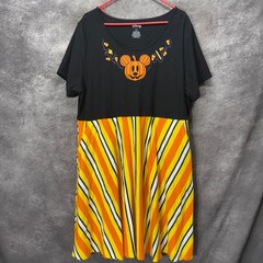 Torrid Disney Mickey Mouse Halloween Mini Foxy Dress Size 3X Pumpkin Striped