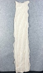 Oh Polly Nevali Strapless Ruffle Maxi Dress Womens 0 Ivory Side Slit NWT