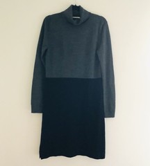 Jane Lamerton Dress Size 8-10 S Long Sleeve Turtle Neck Wool Blend Green Black