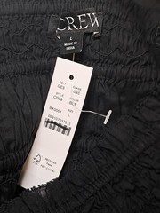 NWT J.Crew Size L Smocked Maxi Dress Cotton Voile Removable Straps Black CI259