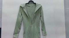 OQQ Button Up Dress – Long Sleeve Size L- Stretchy Material