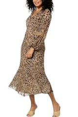 Antthony Women&rsquo;s Printed Mesh Bishop-Sleeve Patio Dress Animal Multi