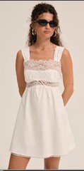 NWT For Love and Lemons Marion Mini Dress White XS Retails $250