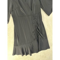 Standards & Practices Wrap Dress Womens 1X Black Bell Sleeve LBD