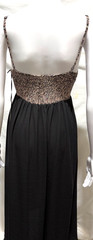 Tilly&rsquo;s Lira Medium Black With Leopard Print Hi Low Spaghetti Strap Sundress