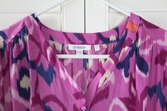 CHICO&rsquo;S $139 Ikat Print Ruffle Tiered Midi Dress Size 0.5 P US 6 Petite