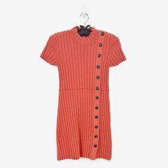 Free People Lottie Rib Mini Dress Small Orange Bodycon Earthy Soft Girl Pumpkin
