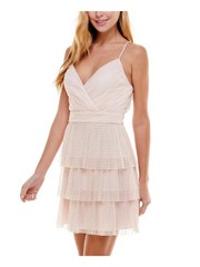 CITY STUDIO Womens Spaghetti Strap Mini Party Fit + Flare Dress