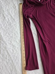 Women&rsquo;s Burgundy Cowl Neck Swing Maternity Dress Long Sleeve Tunic Size S Soft