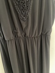 Maurices Long Black Dress Lace In The Back Women’s Size 1 58” Long Pit 22”