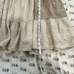 American Eagle Patchwork Swing Mini Dress S Tan Cream Boho Cottagecore Flowy AE