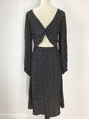 Anthropologie Black White Polka Dot Agatha Midi Dress Women’s Size 6 NWT $160