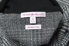 Peter Millar Black White Wool Plaid Turtleneck Sweater Dress Size M