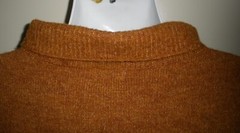 #1144 Sweater Pullover Dress Turtleneck S Dark Orange Yellow Soft Stretch