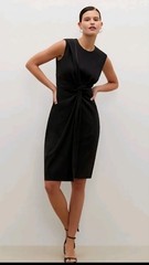 NWT M.M. LaFleur Black Knot-Front Draped Sheath Taylor Dress Size +1 PLUS XL