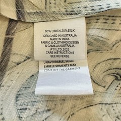 Camilla Jardim Party Strap Detail Maxi Dress Size Large Silk Linen Embellished