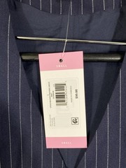Steve Madden Pinstripe Dress Women Size Small Navy Blue Button Sleeveless NWT