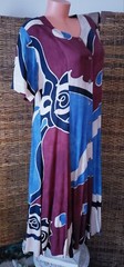 Vintage 90&rsquo;s Colorful Boho Chic Abstract Art to Wear Full Button Dress Sz L
