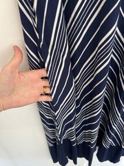 NWT Soma Soft Jersey Swing Dress L Navy White Stripe Pockets