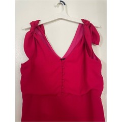 Sugar Lips Fuchsia Tie Shoulder Mini Dress with Pockets Size S