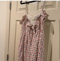 Capulet Revolve floral Pink Ruffled Tie Front spaghetti strap dress Size Small