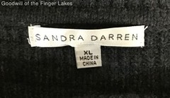 Sandra Darren Women&rsquo;s Cowl Neck Cable Knit Sweater Dress Charcoal Size XLG