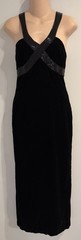 AFTER EIGHT Velvet Beaded Maxi Long Dress Party Formal 80&rsquo;s 90&rsquo;s Vintage size 8