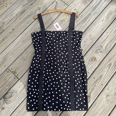 SOLID & STRIPED Polka Dot Broadcloth Mini Dress Size L