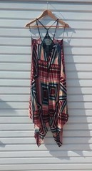 Boho geometric pattern racerback summer midi dress | beach/festival | Size 6-8