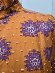 Kleid for Her Agatha Long Sleeve Mini Dress, Flower Orange, Size Large