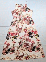 Rouge Collection Halter style Floral Maxi Dress Sz 2XL Spaghetti Straps Romantic