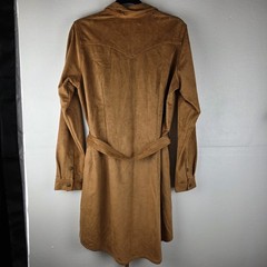 Panhandle Rust Microsuede Snap Shirt Dress XL Western Cowgirl Belted NWT