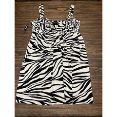 New Directions Black Tan Tank Dress Rayon Spandex Size 16 Knee Length NWT