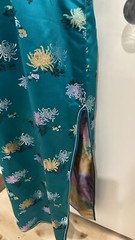 Cathaya Silk Green Japanese Kimono Cheongsam Long Dress Size Small