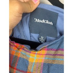 ModCloth Something Sixties Plaid Linen Blend Sleeveless Retro Dress Colorful 12