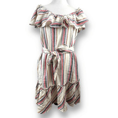 Trina Turk Out of Office Women&rsquo;s size M Tall Vacation Dress Striped 100% Linen