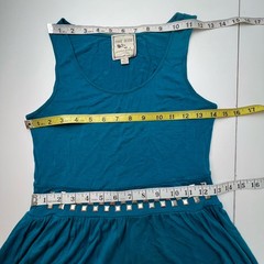 PINK ROSE PREMIUM QUALITY TEAL STUD DETAIL SCOOP NECK SLEEVELESS DRESS SZ S