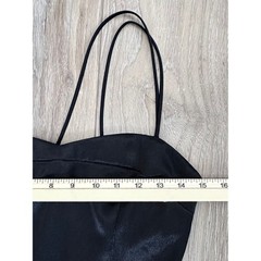 Topshop Petite Black Satin Mini Slip Dress Open Back Minimalist Y2K Elegant Chic