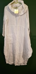 NWT Belle France /Linen Asimetrical dress Italian Hand Made Loose One Size $158