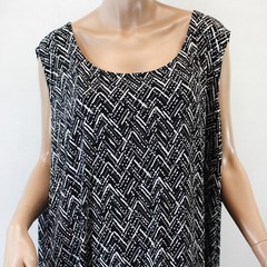 Catherines Plus Black Herringbone Print A-line Dress 3X 26/28W