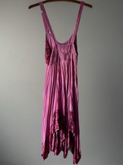 Boho Indie Festival Tank Sun Dress Small Asymmetric Hem Tie Lace Up Front Dye