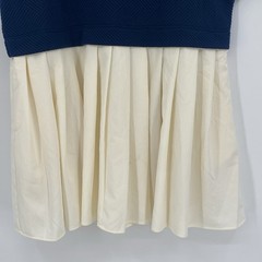 Entro Size Small Blue Textured Pullover Mini Pleated Sweatshirt Tiered Dress NWT