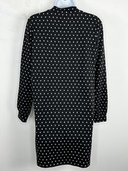 Lou & Grey Dress sz S Black White Polka Dot Modern City Chic Quiet Luxury
