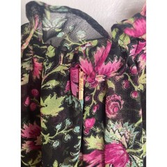 Garden Party Dress Floral Ruffle Pink Cottagecore Long Sleeve Mini Dress Boho