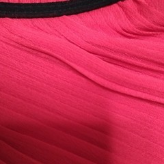 DKNY Red Chiffon Pleated Fit & Flare Dress V-Neck Sleeveless Tie 4