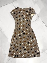 NWT Anne Klein Brown & Black Concentric Circle Print Sheath Dress Size 4