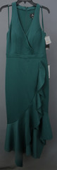 X by Xscape V-Neck Sleeveless Ruffled High-Low Dress $159 Size 10 # 14B 2454 Blm