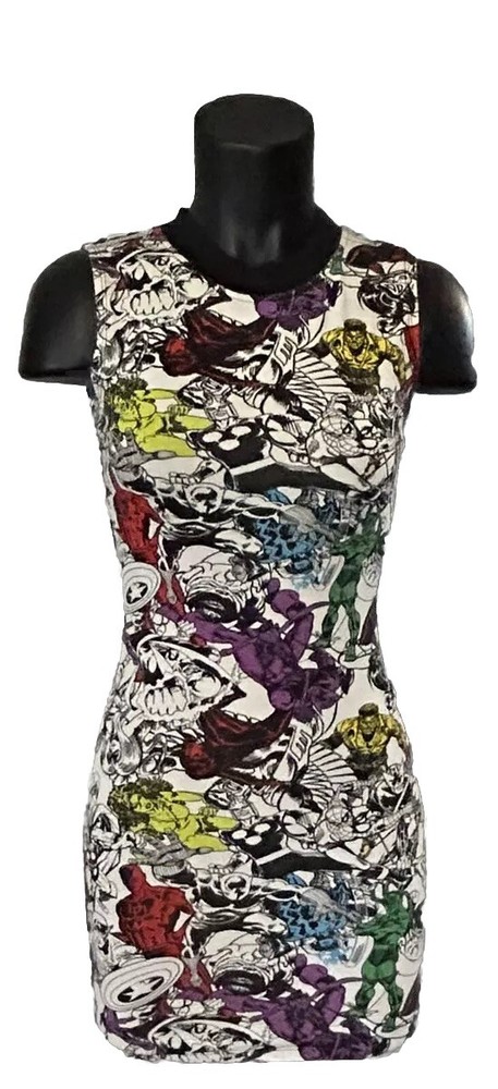 Marvel Comics Small Tank BodyCon Fitted Stretch Dress RN 71868 Hero’s & Villains